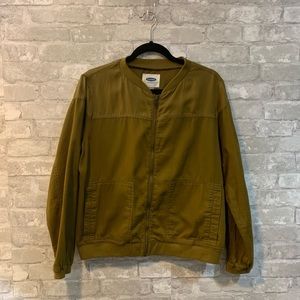 Old Navy L Olive Green Lightweight Bomber Jacket